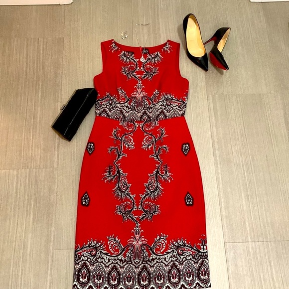 TALBOTS Red paisley dress - Picture 7 of 13